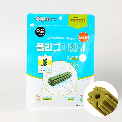 뉴알엑스 플라그어웨이 M 155g 14개입 치석제거 기능성껌