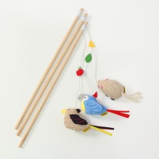 아임베키 고양이 원목 낚싯대 1P X 3개 (색상랜덤발송)