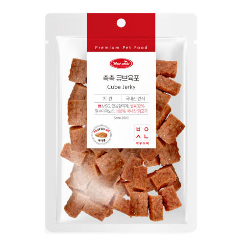 바우스낵 촉촉 큐브육포 치킨 300g