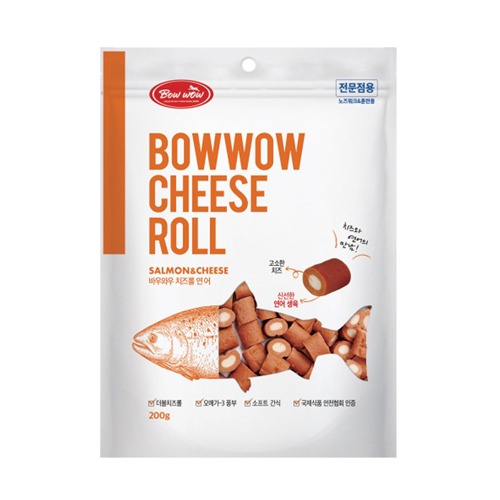 [용량증가] 바우와우 연어치즈롤 200g