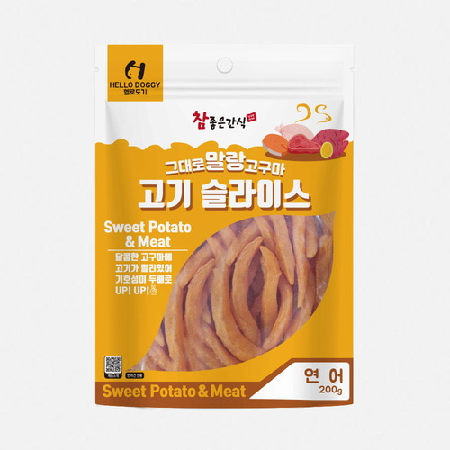 헬로도기 그대로 말랑고구마 고기슬라이스 연어 200g