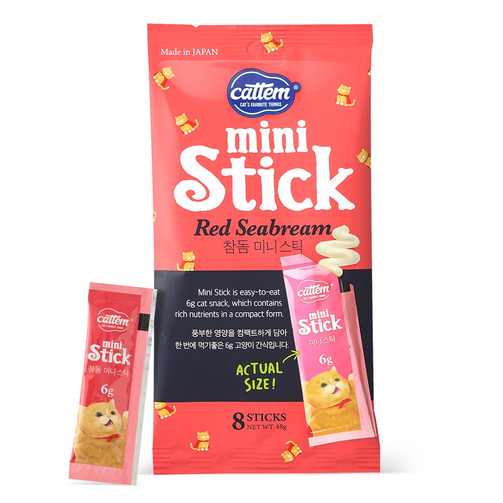 캣템 짜먹는미니스틱 참돔 8P